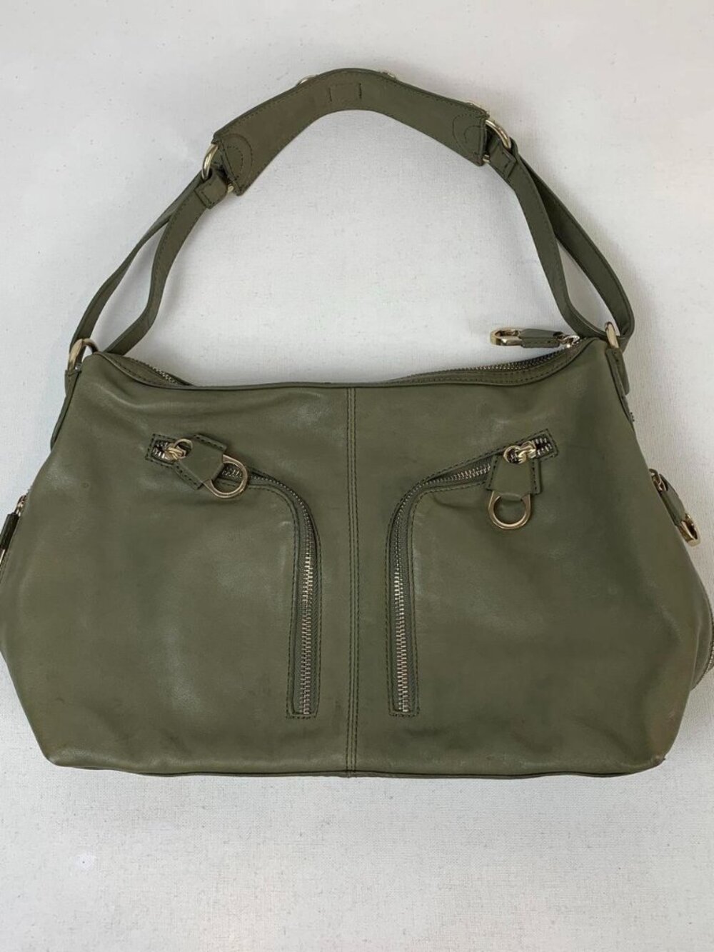 Ted Baker Olive Green Leather Shoulder Bag - Luxe Style for Every Occasion
